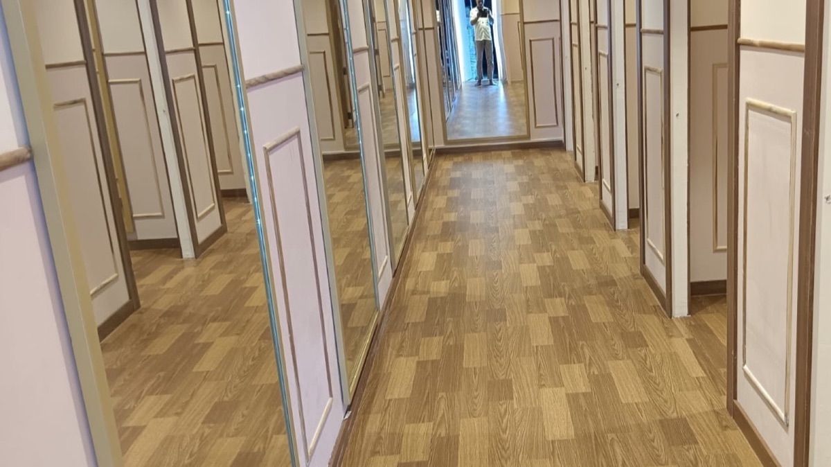 Clothing Store — Grey-Wood Vinyl, straight-lay, CV Raman Nagar, 450 sq ft